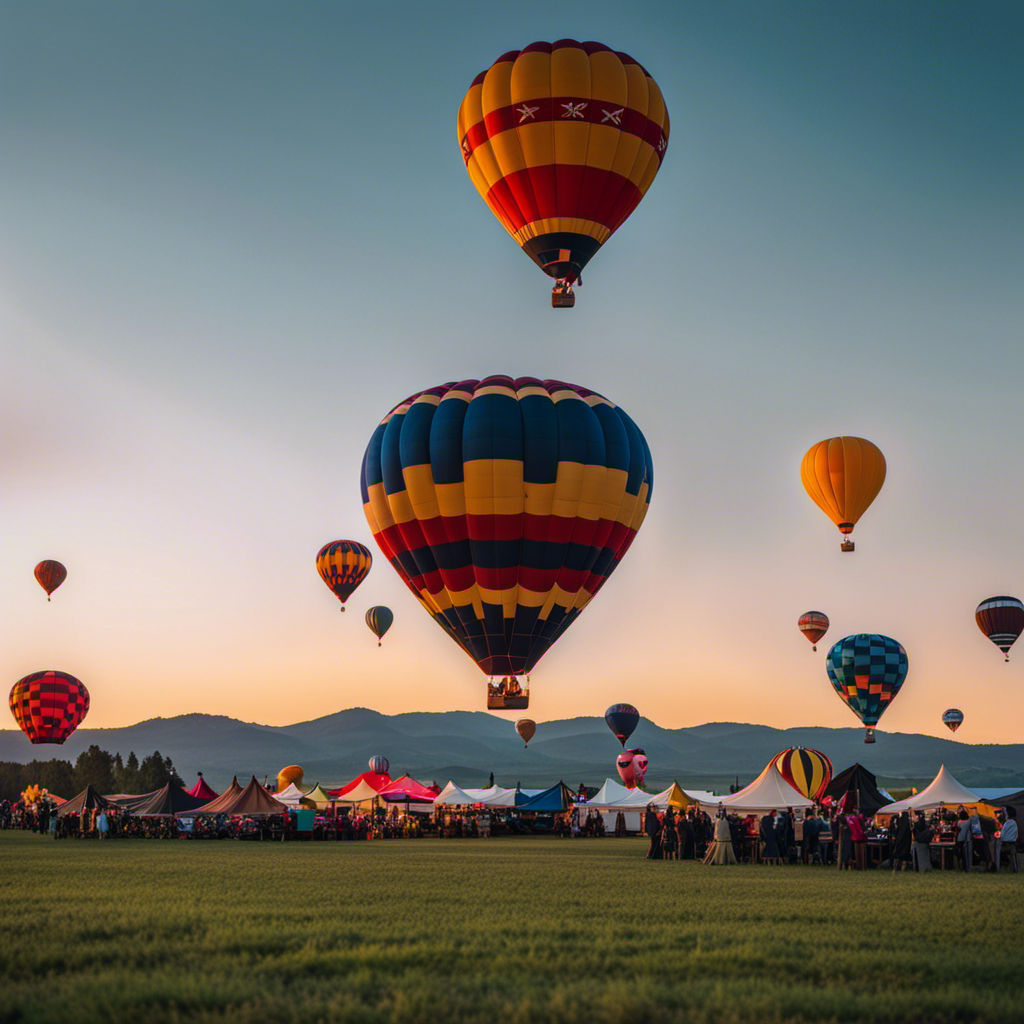 An image showcasing a vibrant hot air balloon festival at dusk, with a fleet of colorful balloons soaring gracefully above a picturesque landscape, symbolizing the 2-Year Pilot Program: Path To The Skies
