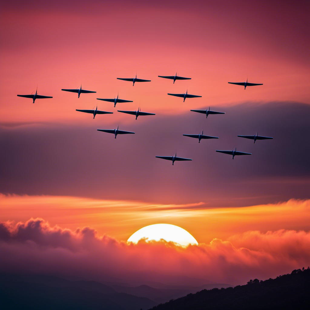 An image showcasing a lineup of sleek, state-of-the-art gliders soaring gracefully through a vibrant sunset sky, capturing the essence of their advanced technology and breathtaking performance