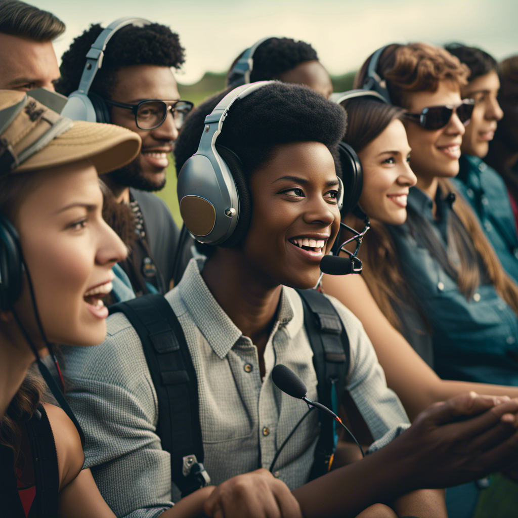 An image showing a diverse group of individuals, ranging from teenagers to seniors, gathered around a small aircraft