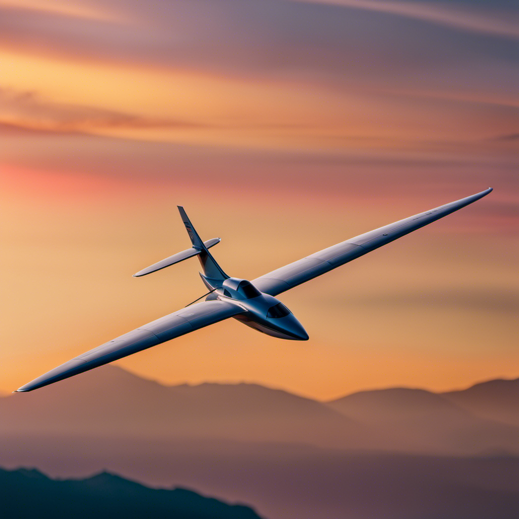 An image featuring a graceful glider soaring through the sky, its slender wings effortlessly slicing through the air