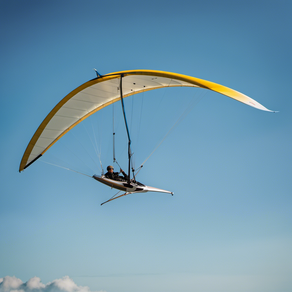 An image showcasing the Atos Hang Glider soaring gracefully through a clear blue sky