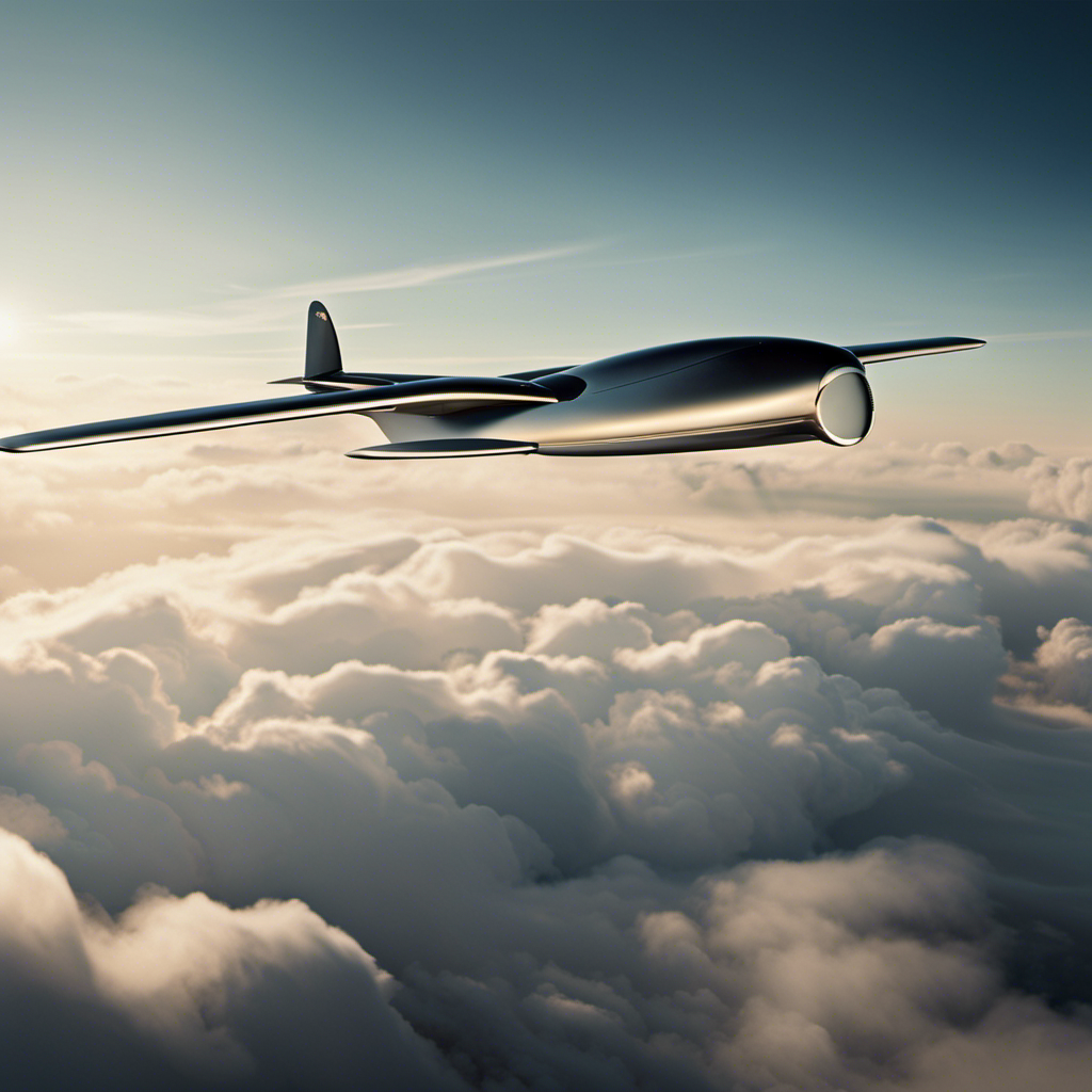 An image featuring a glider soaring gracefully through the sky, with a sleek engine elegantly integrated into its design