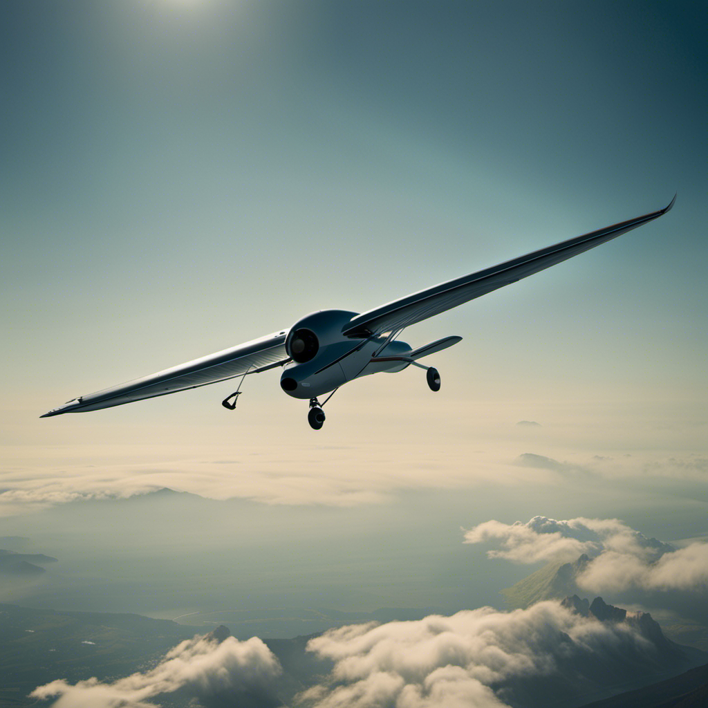 An image capturing the breathtaking moment as a glider soars gracefully through the cloudless sky, a determined novice at the controls, their hands gripping the joystick with anticipation and delight