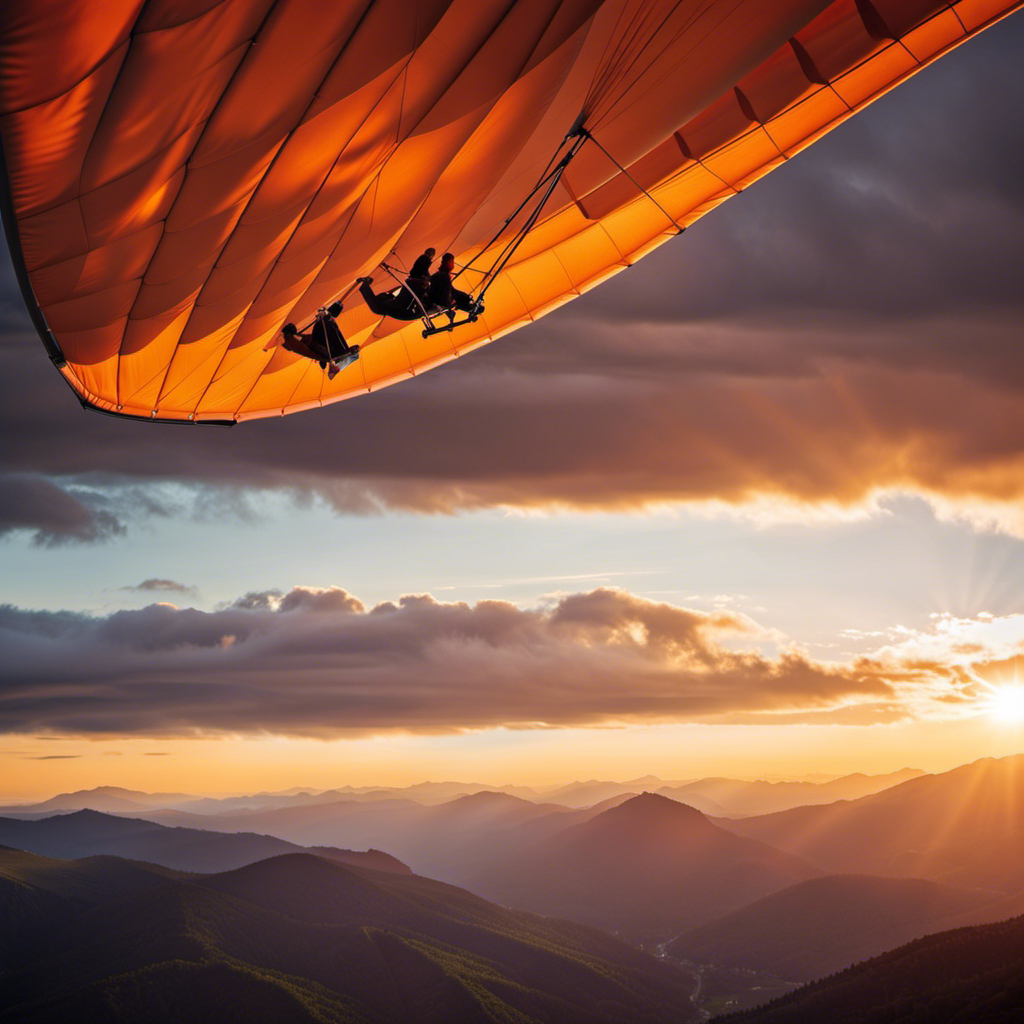 An image capturing the exhilaration of soaring through the sky on an electric hang glider
