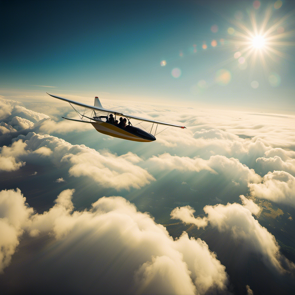 the exhilaration of a glider ride through a sun-kissed sky