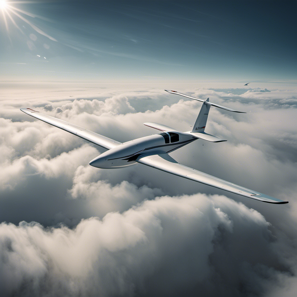 An image showcasing a stunning aerial view of a fixed-wing glider soaring gracefully amidst the clouds, contrasted with a dynamic rotary aircraft in mid-flight, evoking curiosity and inviting readers to explore the pros and cons of each