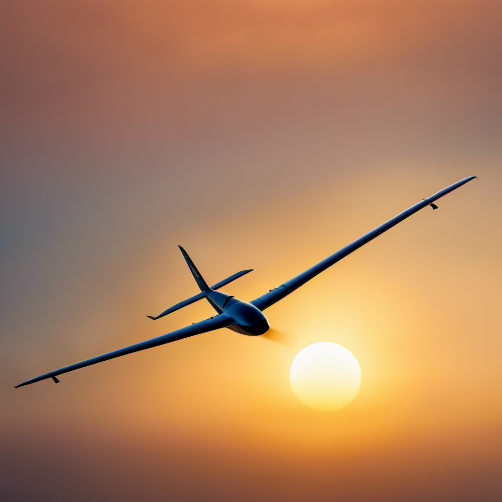 An image showcasing an awe-inspiring high altitude glider soaring gracefully through a clear, vibrant sky