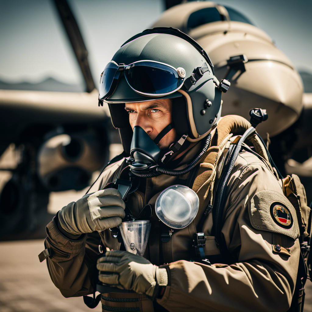 An image capturing the intricate process of how fighter pilots hydrate mid-flight