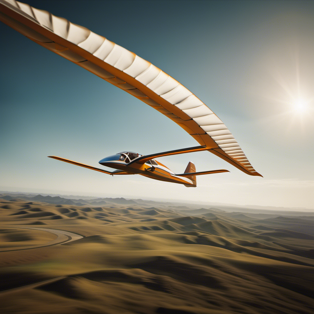 An image showcasing a glider in mid-flight, highlighting the intricate structure of its wings