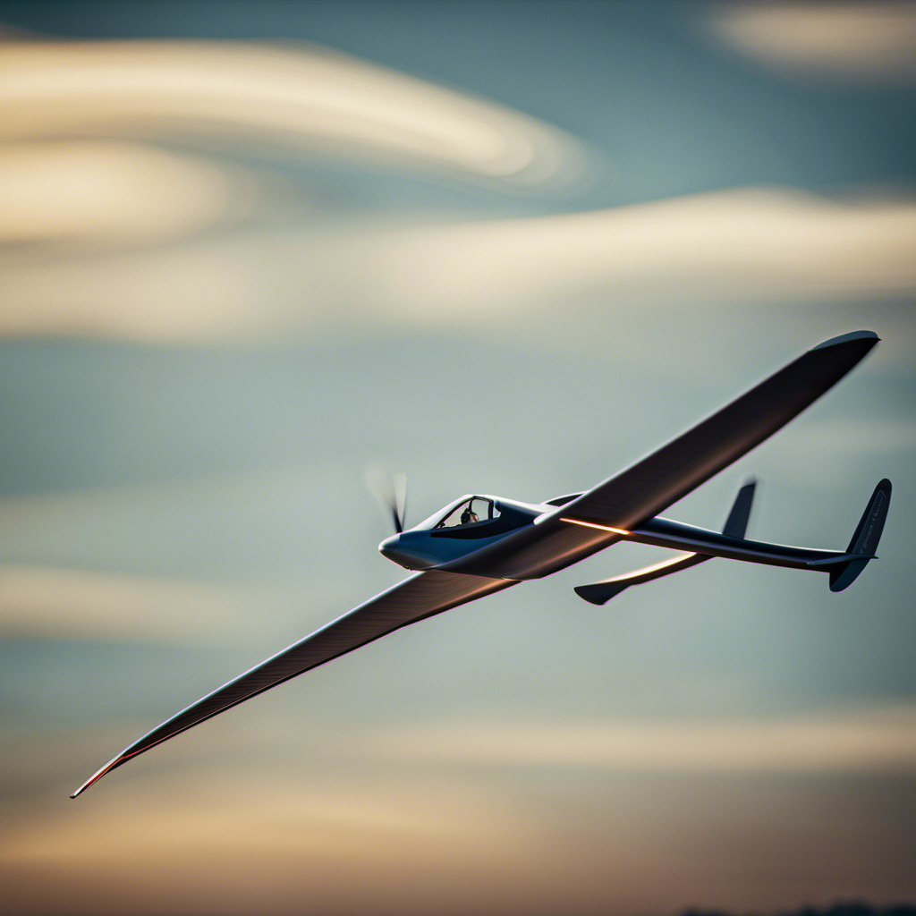 An image of a graceful glider soaring through the sky, suspended by thermal air currents