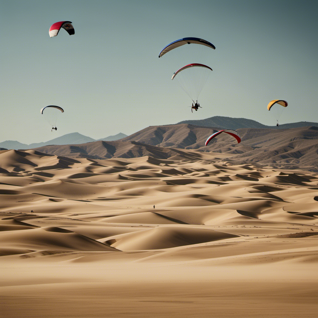 An image showcasing a series of triangular hang gliders, each with different wing areas, flying effortlessly through the sky