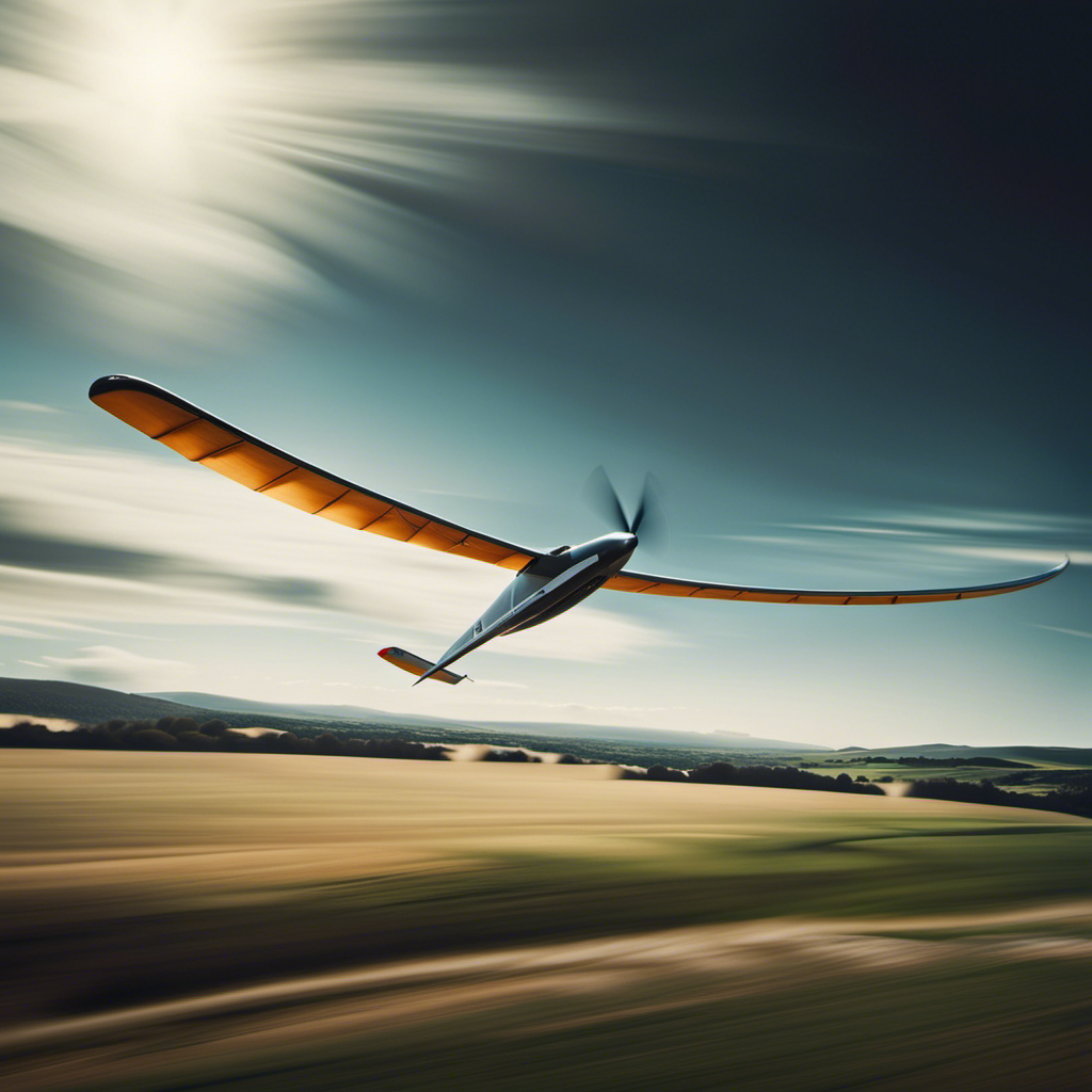 An image capturing the exhilaration of a glider soaring through the sky at breathtaking speeds