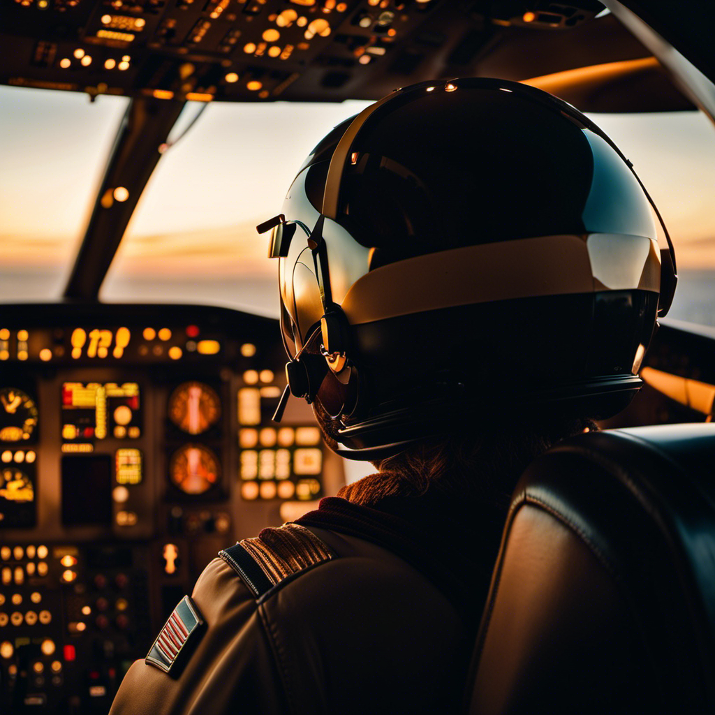 An image showcasing a panoramic view of a spacious cockpit, bathed in warm golden light