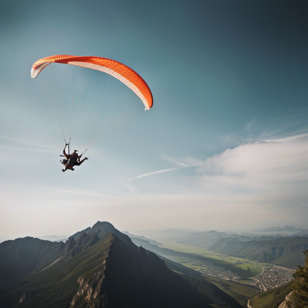 An image capturing the exhilarating motion of line gliding; a thrilling combination of paragliding and tightrope walking