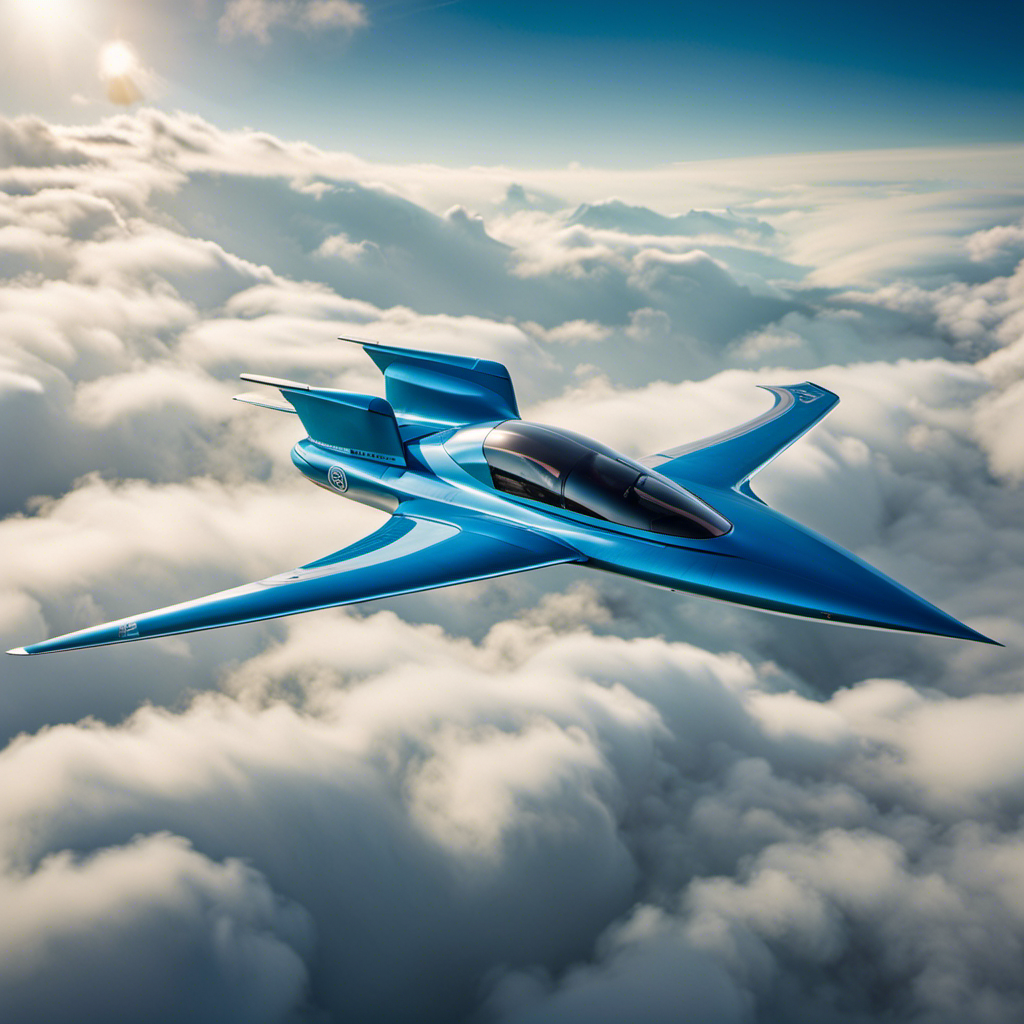 An image depicting a thrilling aerial view of the LS4 Jet Glider soaring gracefully through the azure skies, showcasing its sleek aerodynamic design, powerful engine, and its pilot enjoying an exhilarating flight experience