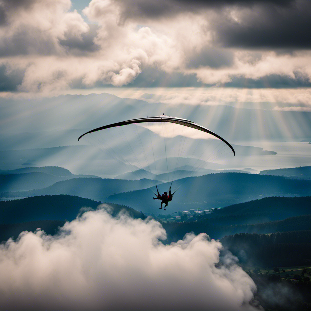 An image capturing the exhilarating experience of soaring through the sky on a Moyes Hang Glider