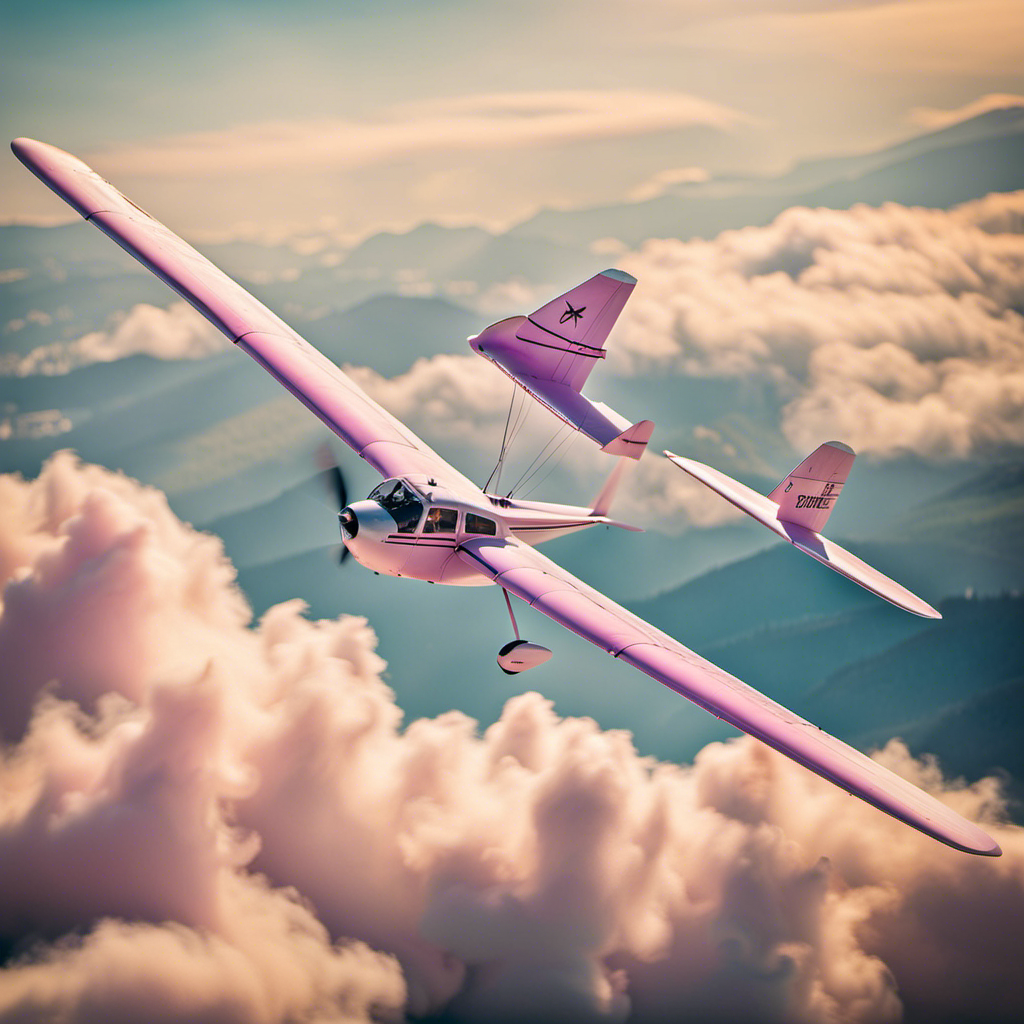 the ethereal beauty of engineless glider planes as they gracefully soar through a cotton candy sky, their sleek wings slicing through the air, leaving behind a trail of pure freedom and tranquility