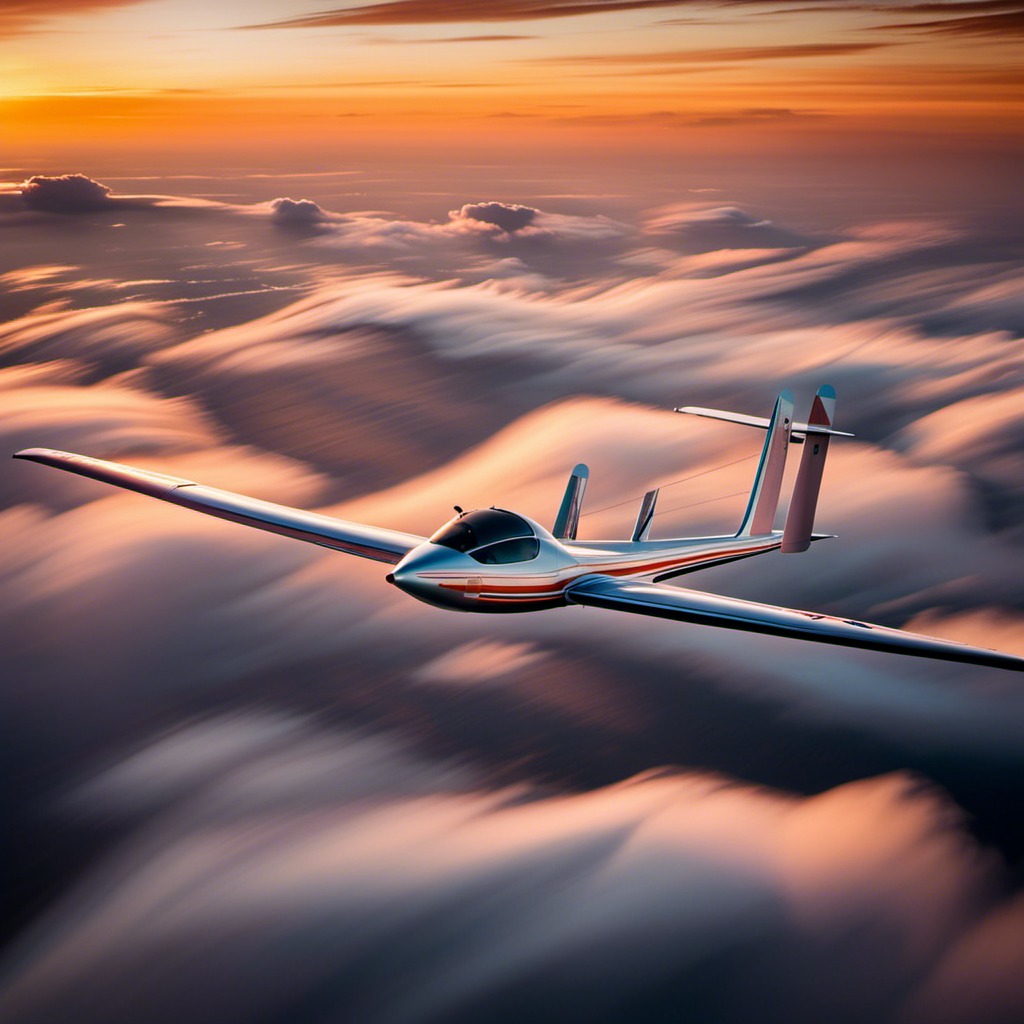 An image capturing the awe-inspiring moment of an air pilot, gracefully maneuvering through wispy clouds in a sleek glider