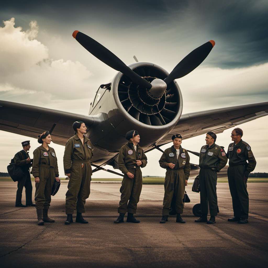 An image showcasing a diverse group of aspiring pilots of various ages, eagerly gathered around an airplane, symbolizing the unraveling of age limitations in pilot training
