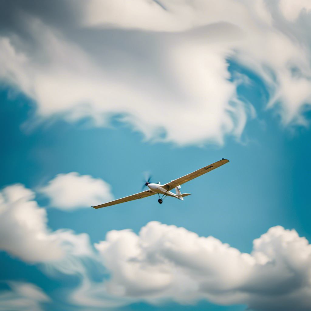 An image showcasing a serene glider soaring effortlessly amidst a vibrant blue sky, with the pilot basking in the invigorating breeze, capturing the freedom, tranquility, and rejuvenating benefits of gliding