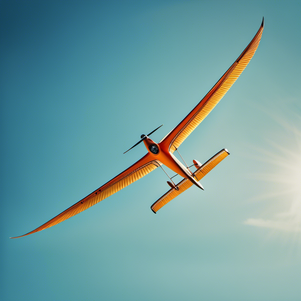 An image showcasing a vibrant glider plane soaring gracefully through clear blue skies, adorned with sleek design, intricate wings, and innovative materials, symbolizing the cost-effective revolution in glider plane technology