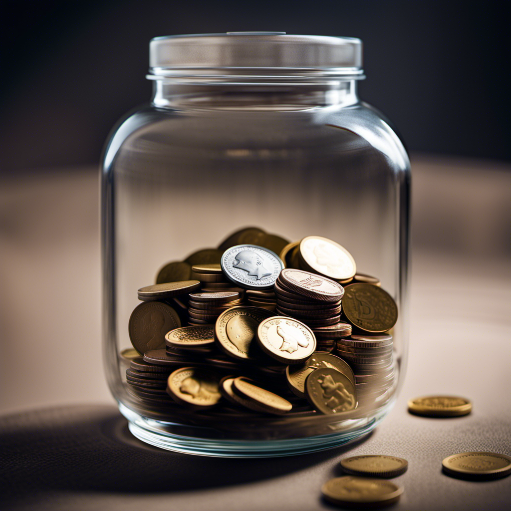 An image showcasing a magnifying glass hovering over a transparent coin jar filled with various coins, symbolizing the exploration and understanding of Glidera fees