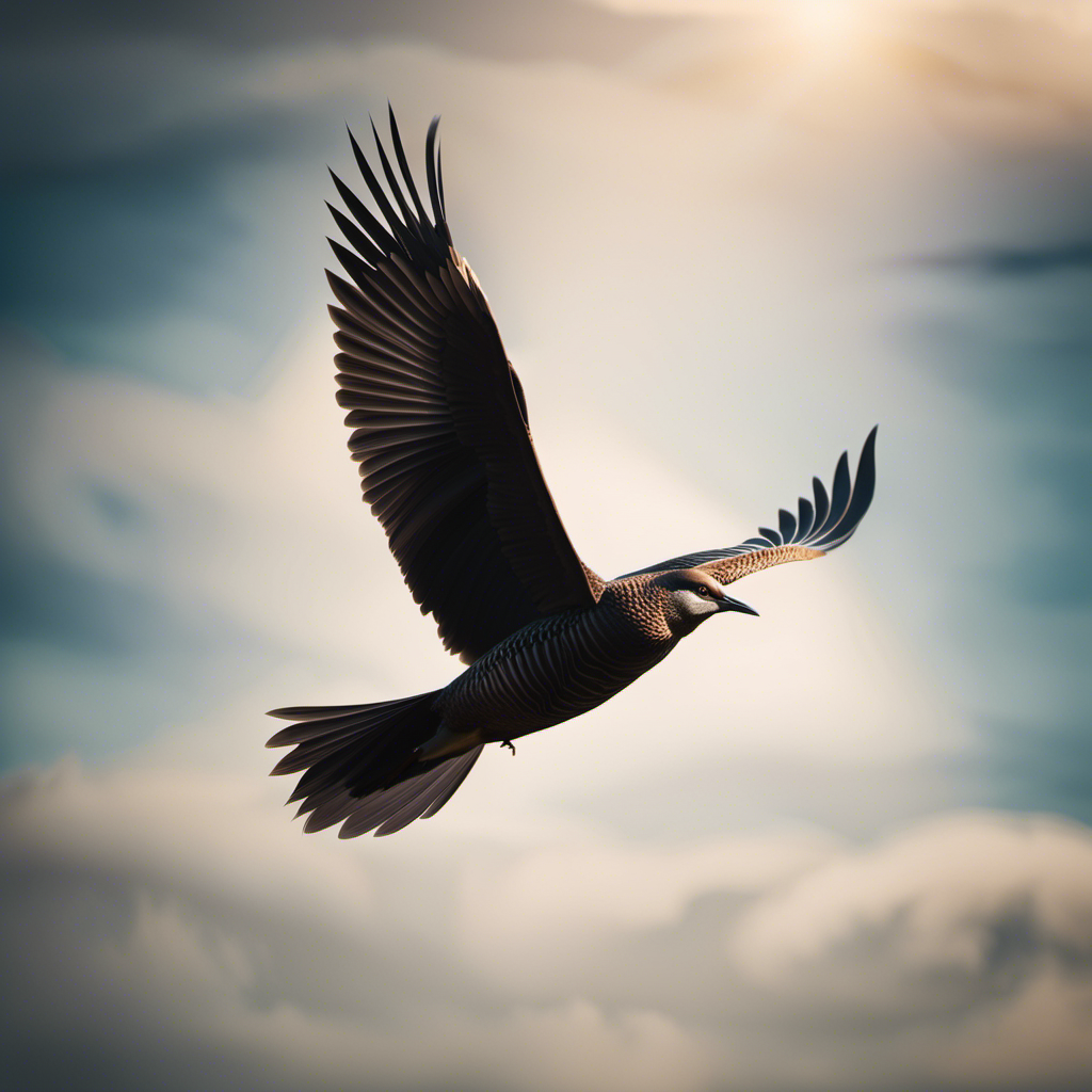 An image showcasing a graceful bird soaring through the air, its outstretched wings showcasing the aerodynamic shape that enables gliding movements