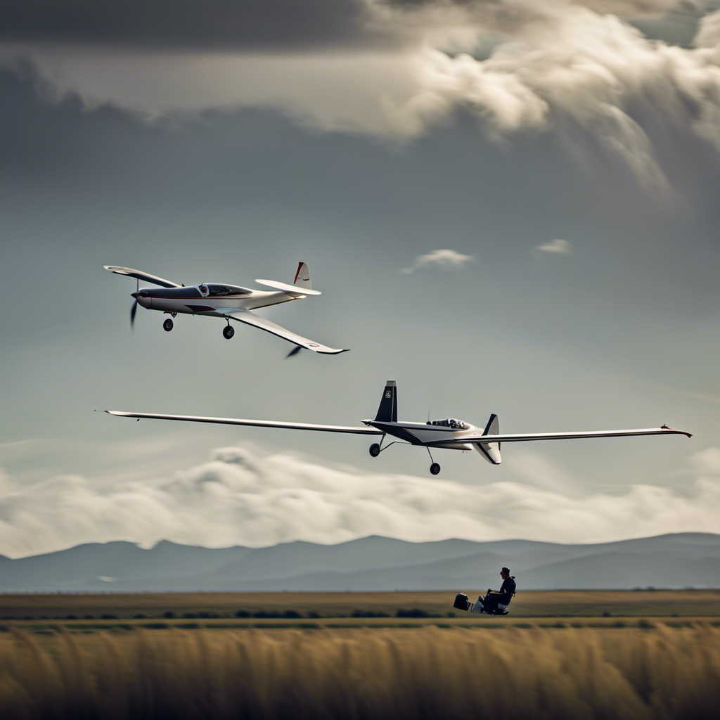 An image showcasing two contrasting glider launch methods: a graceful aerotow with a sleek glider being towed by a propeller-driven aircraft, and a thrilling winch launch where a steel cable dramatically propels a glider into the sky