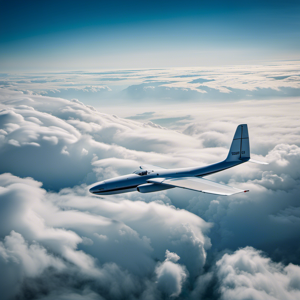 An image capturing the serene beauty of soaring through the clouds in a glider