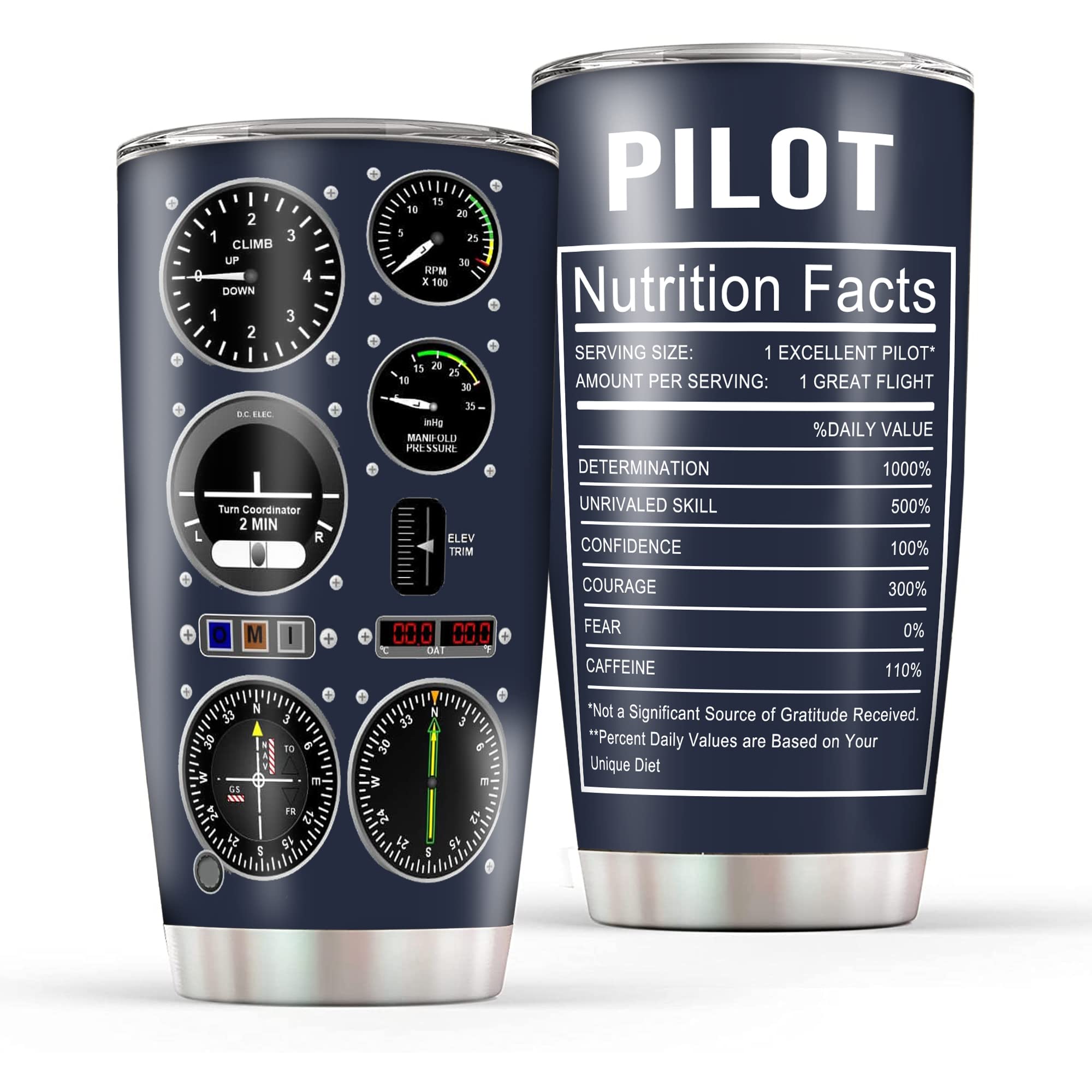 CGMIBAS Aviation Pilot Gauges Nutrition Facts Cup