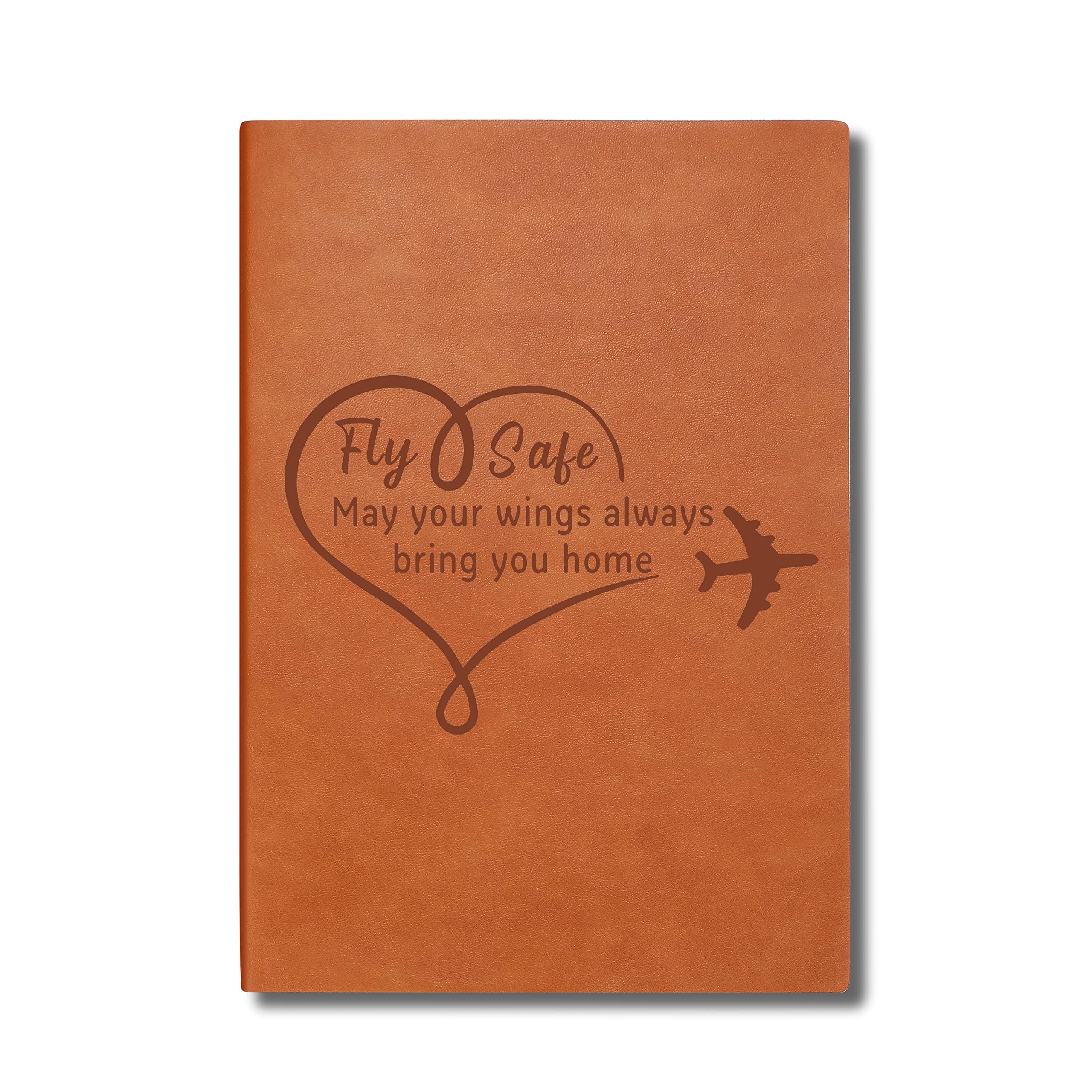 LBWCER Pilot Gift Fly Safe Lined Journal Notebook Pilot Gifts School Business Work Travel Writing Lined Journal Notebook Long Distance Traveler Gift (Fly)