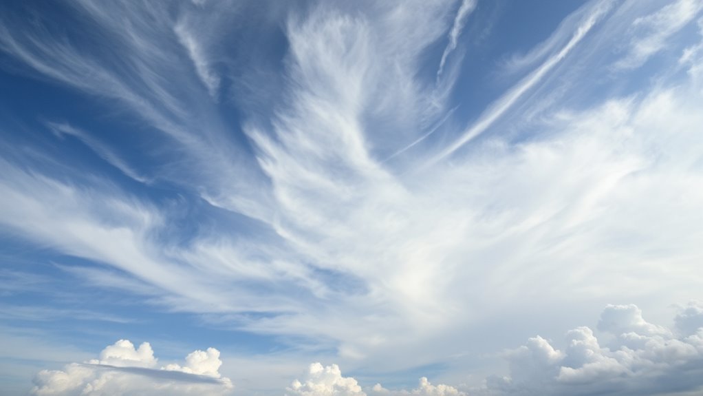 clouds become diffuse and wispy