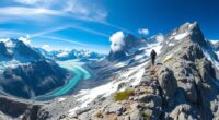 hiking quiet mountain peaks