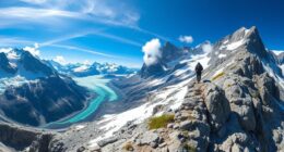 hiking quiet mountain peaks