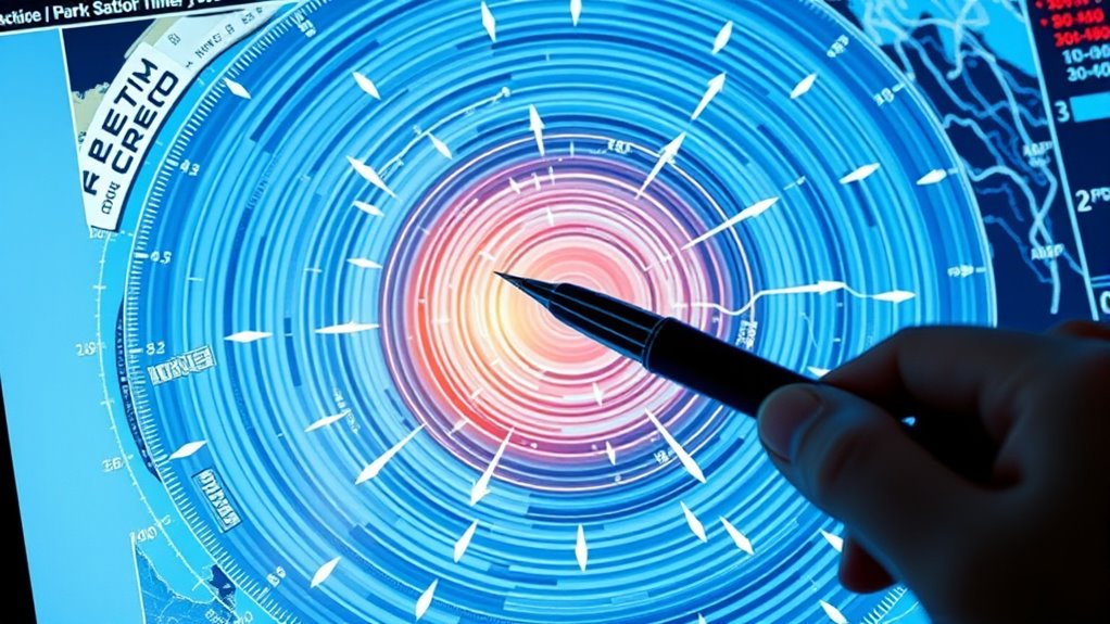 isobar spacing indicates wind strength