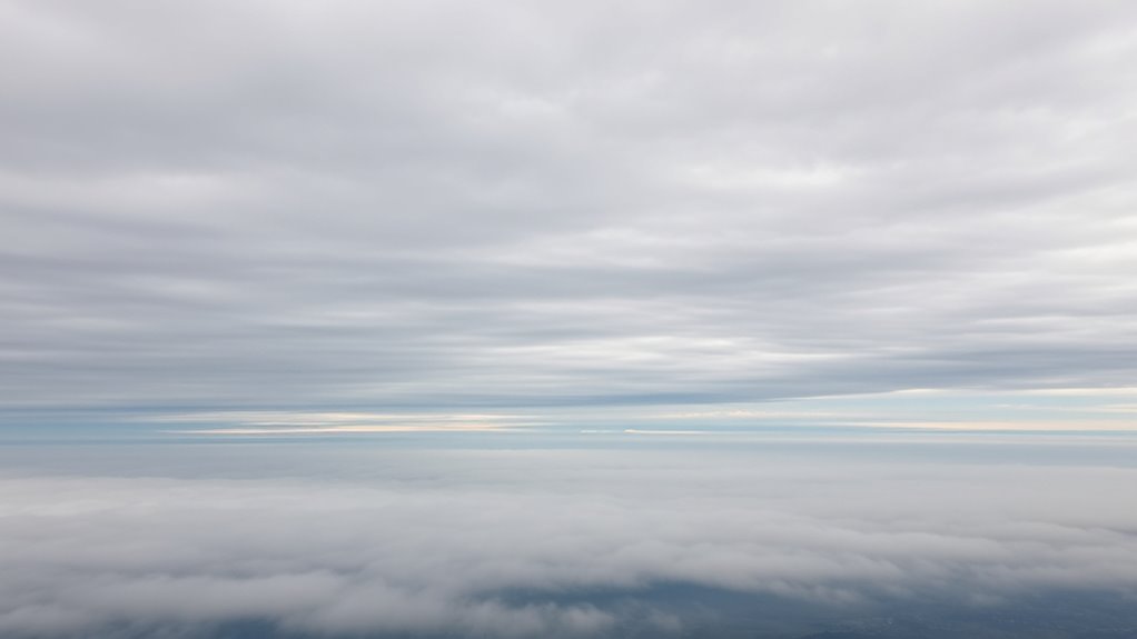 layered overcast misty sky
