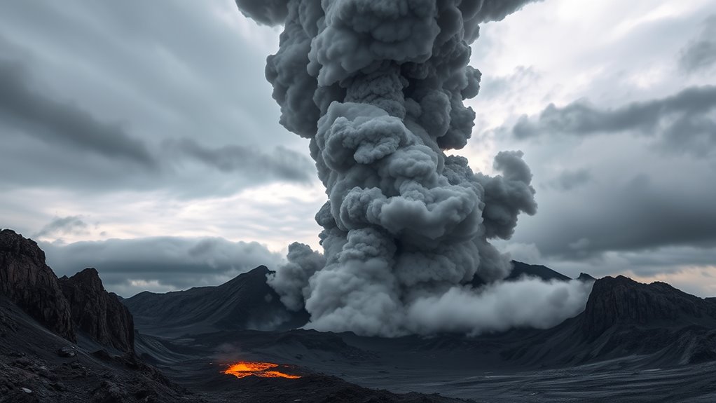 magma ash and clouds
