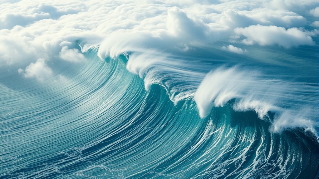 mountain wind creates atmospheric waves