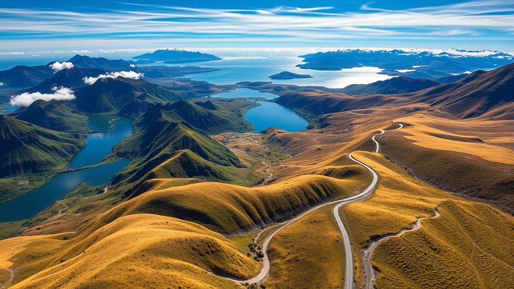 scenic aerial mountain vistas