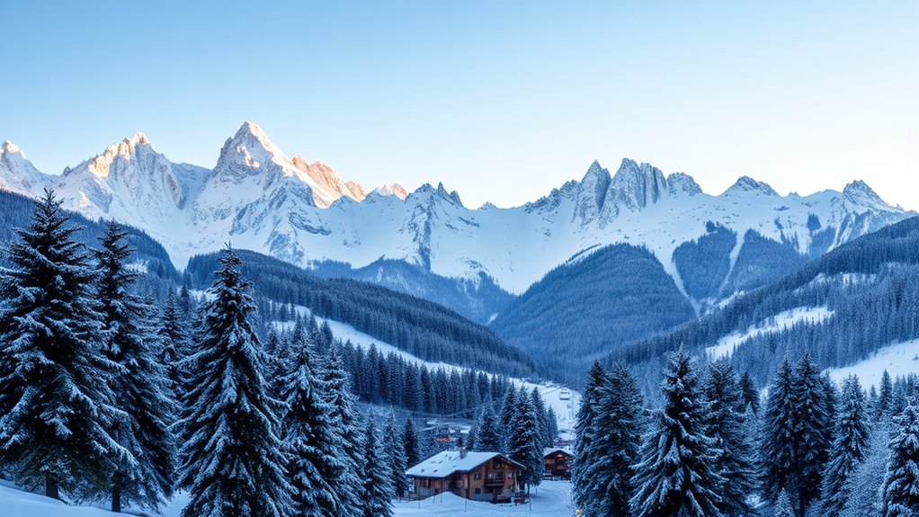 ski slopes and accommodations