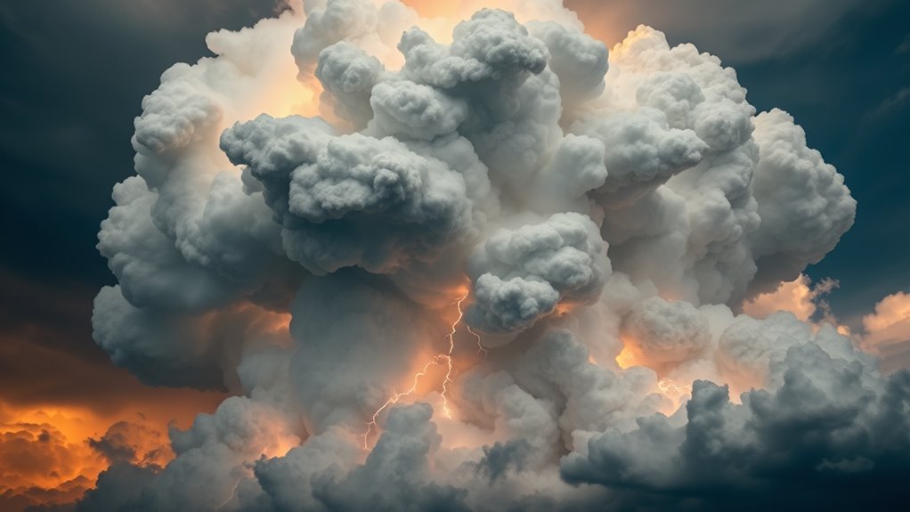 towering storm forming clouds