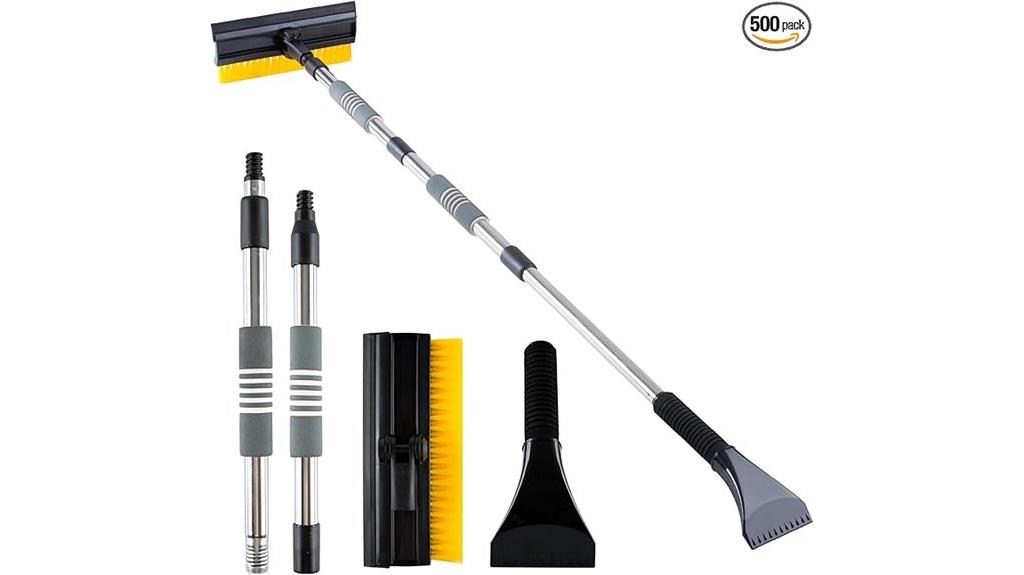 extendable snow brush and scraper