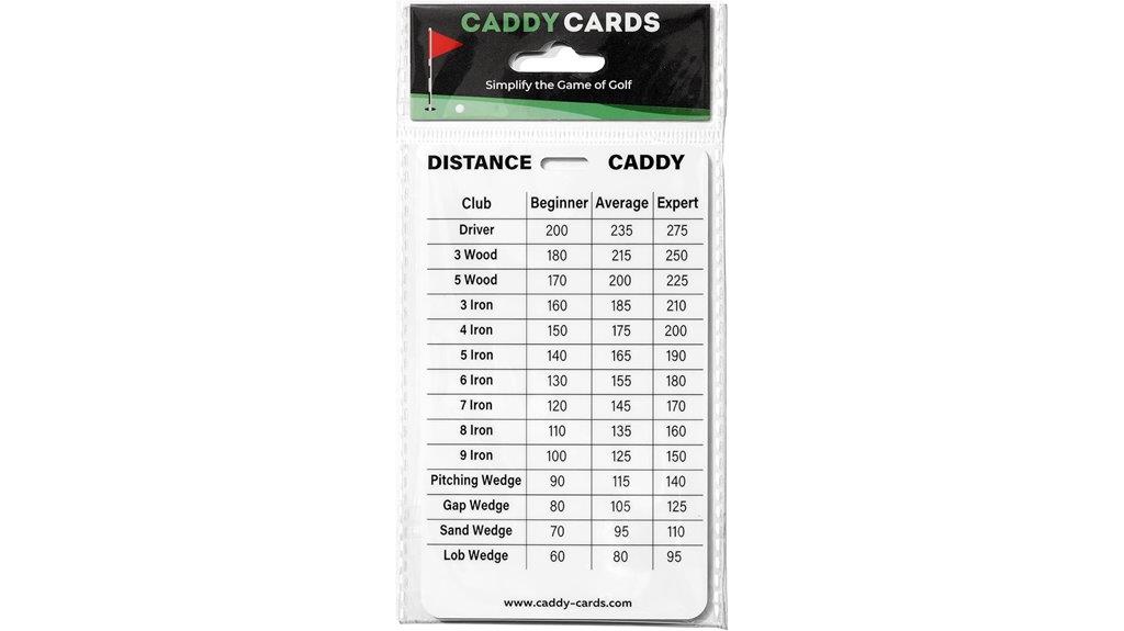golf range distance chart