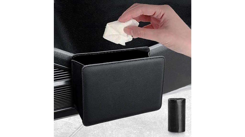 leather vehicle trash can