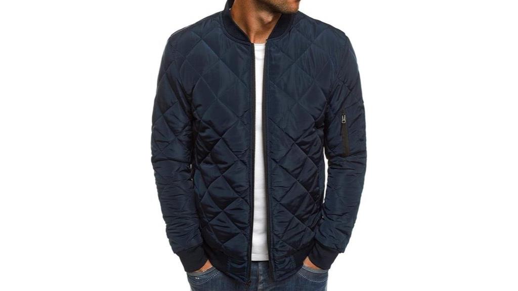 men s diamond quilted bomber