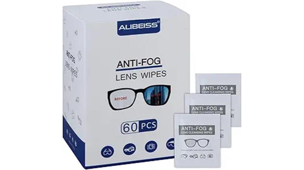 pack of 60 anti fog wipes
