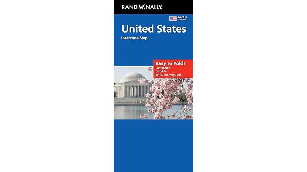 portable laminated us map