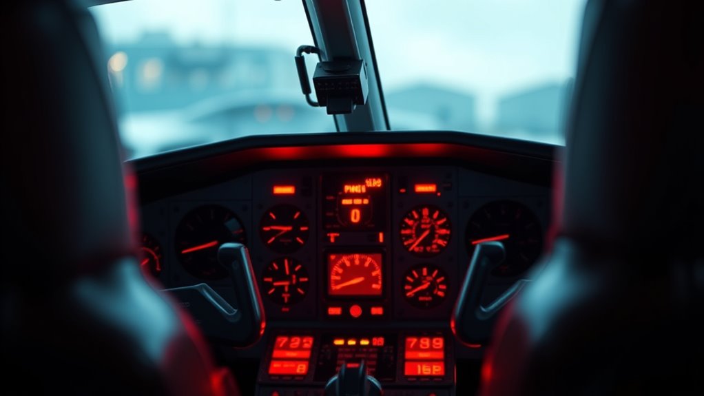 top red cockpit map lights