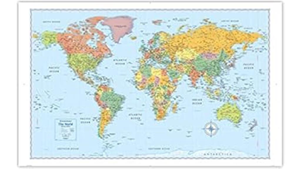 world wall map folded