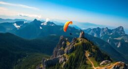 paragliding over carpathians romania